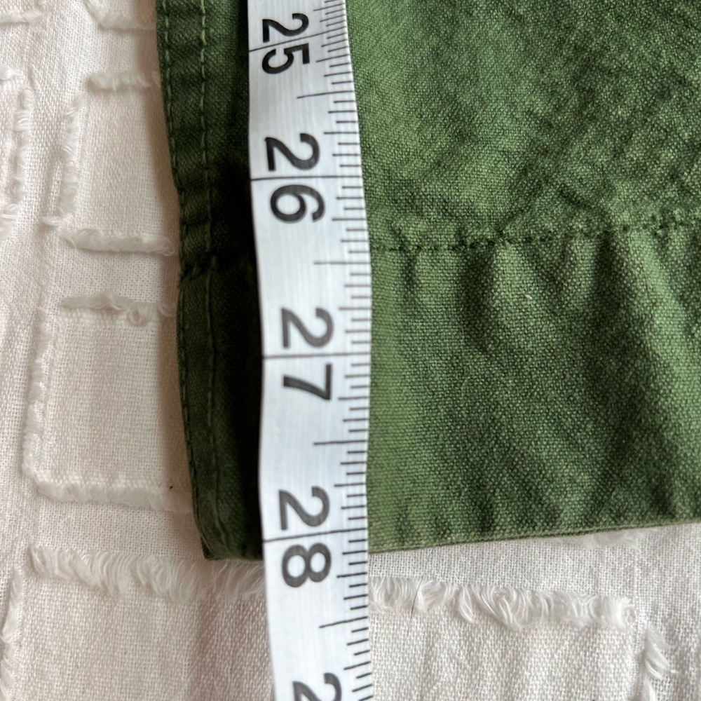 Jesse Kamm Sailor Pants High Rise Wide Leg Button Fly Olive Green Organic Cotton - Picture 9 of 13